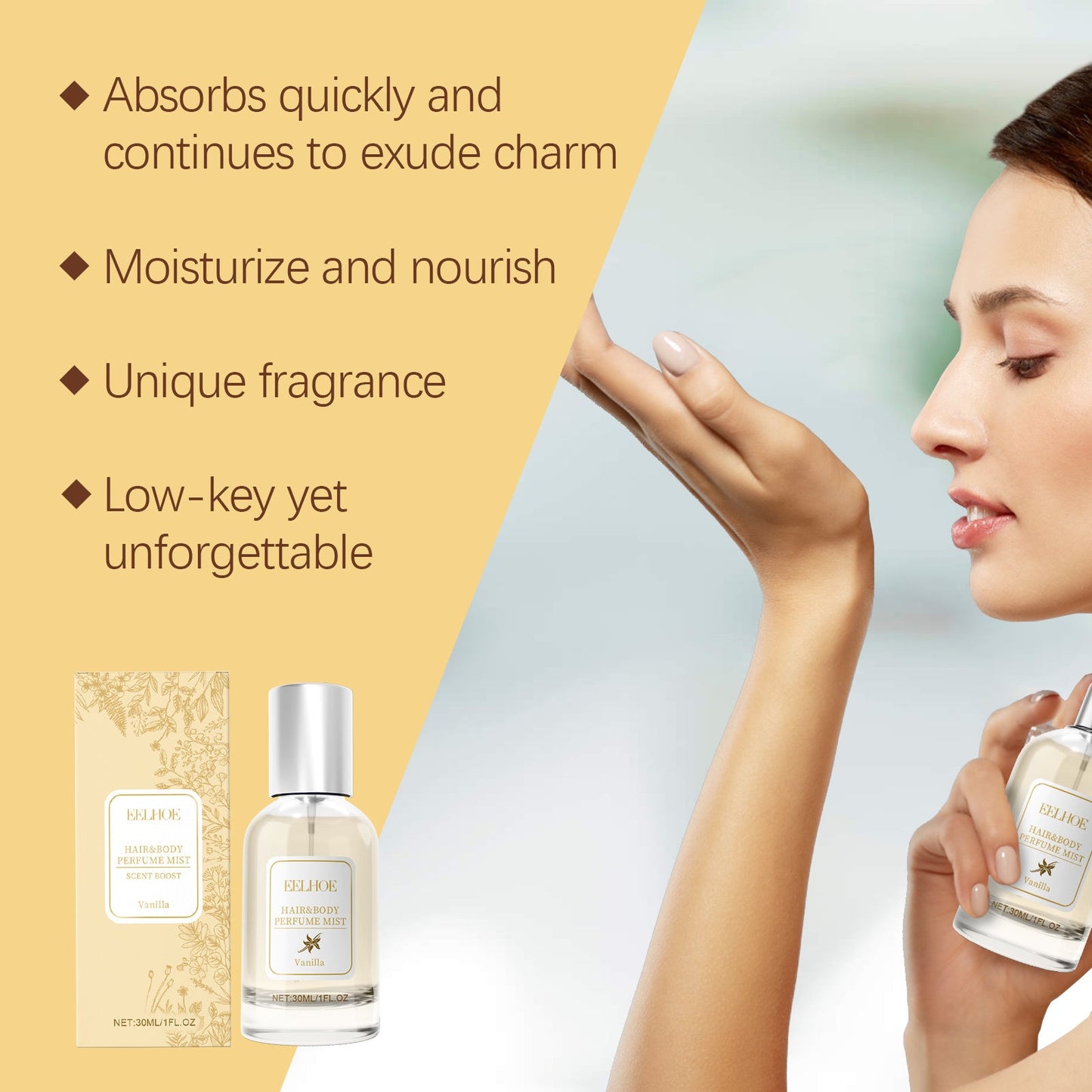 Vanilla Whisper | Body & Hair Perfume Spray ā Edition 2025