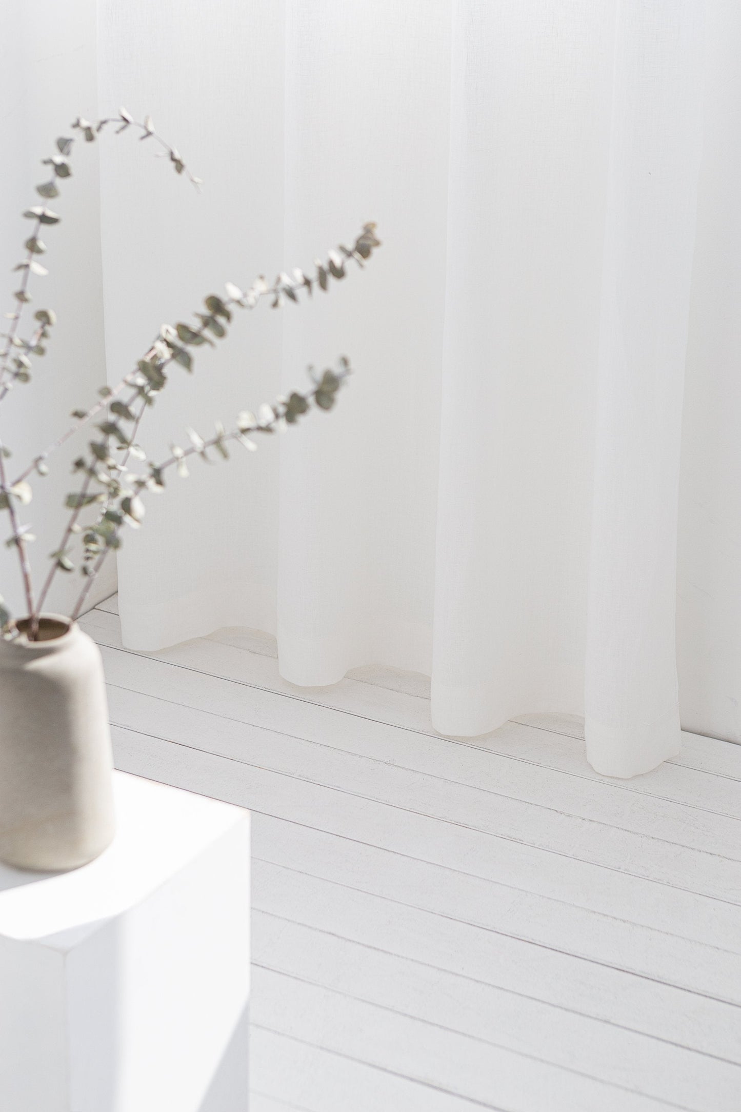 Light Grey linen curtain with grommets