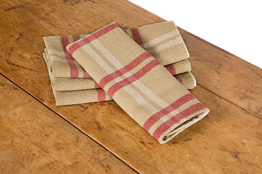 Xia Home Fashions Linen Check Tea Towels Yarn Dyed 14x22 Natural Set